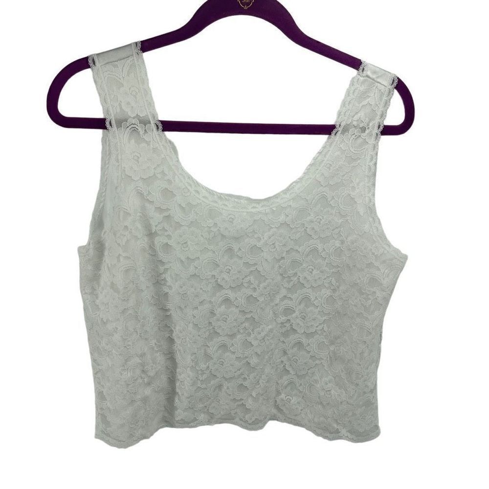 Chic By H.i.s Womens Slip Top Lingerie Sleepwear Tank Cropped White Size 8